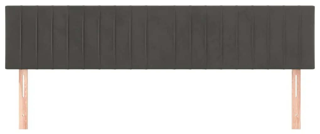 Cabeceira de cama 2 pcs veludo 100x5x78/88 cm cinzento-escuro