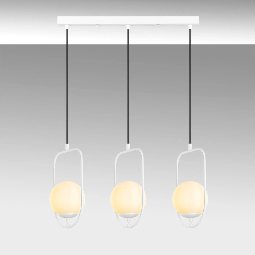 Candeeiro Suspenso Skew – Branco – 80 cm x 185 cm