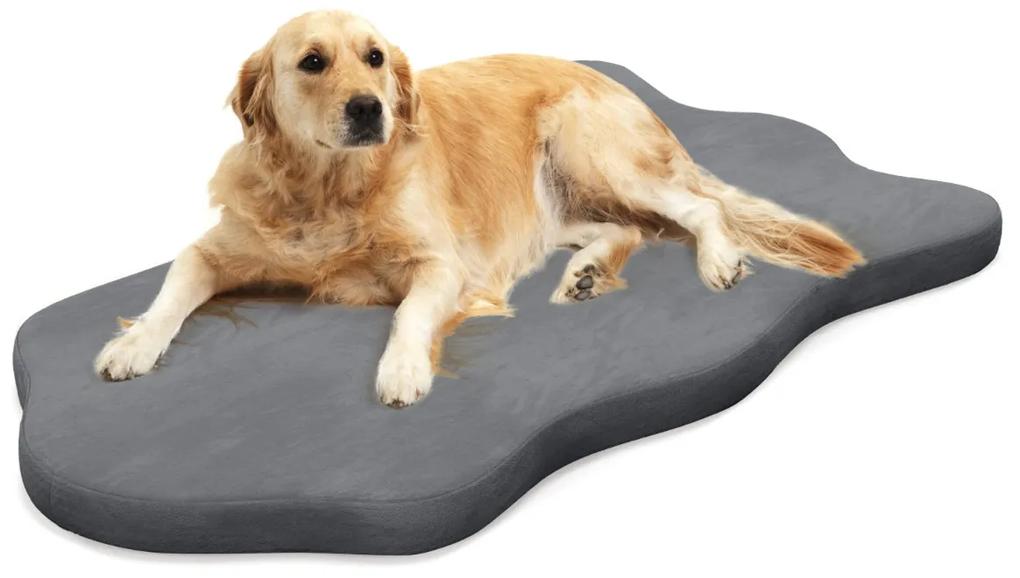 Cama para cães grandes com suporte viscoelástico tapete impermeável com capa removível 110 x 66 x 5 cm Cinzenta