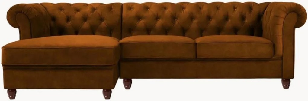 Sofá de canto em veludo Phoebe (4 lugares)