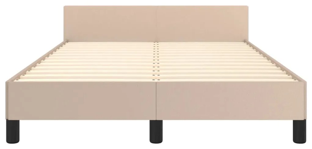 Estrutura de cama sem colchão 120x190cm couro artif. cappuccino