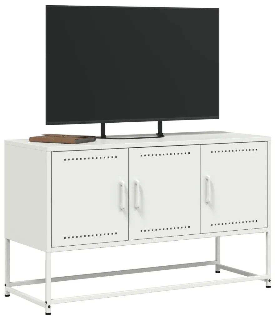 Móvel de TV 100,5x39x60,5 cm aço branco