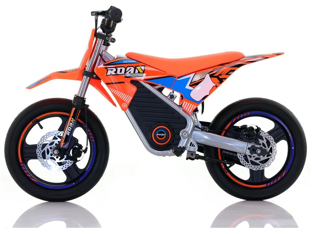 Mini moto elétrica para crianças Minicross 350W Roan MX E350 14/14" Supermotard Laranja