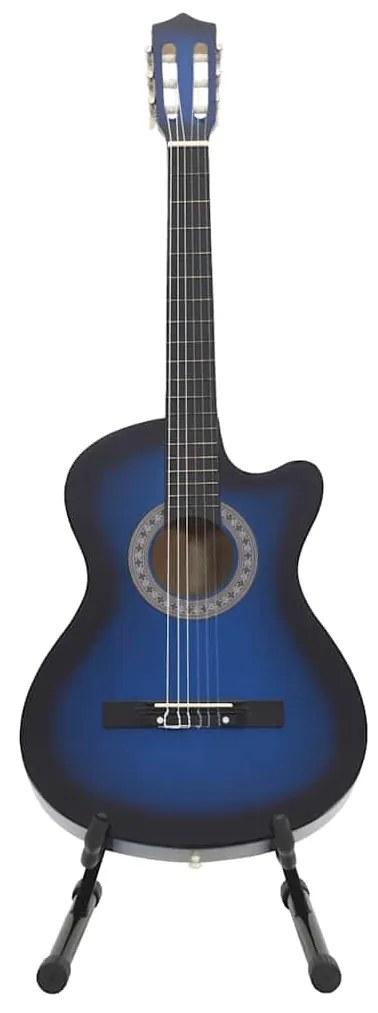 12 pcs conjunto de guitarra clássica com 6 cordas 38" azul