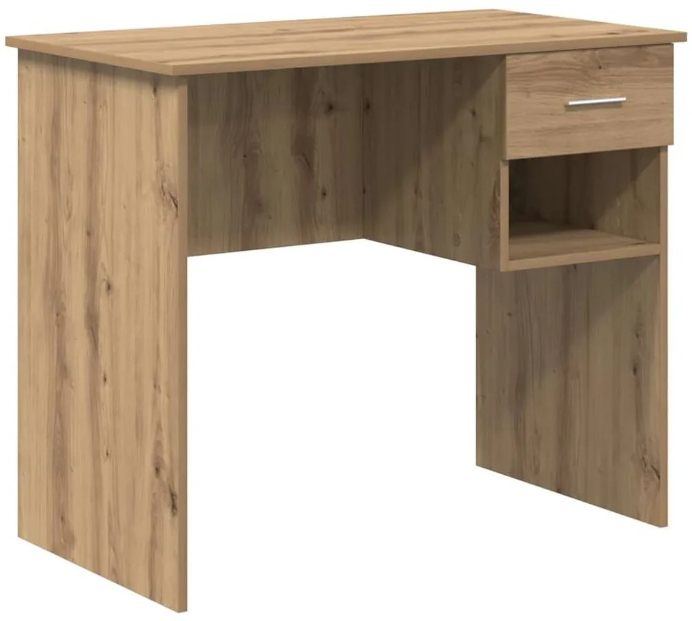 Mesa com Armazenamento Carvalho Artesanal 90x49,5x75 cm Madeira de Eng