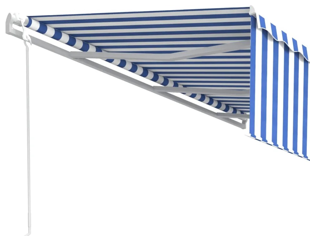 Toldo retrátil automático com estore 6x3 m azul e branco