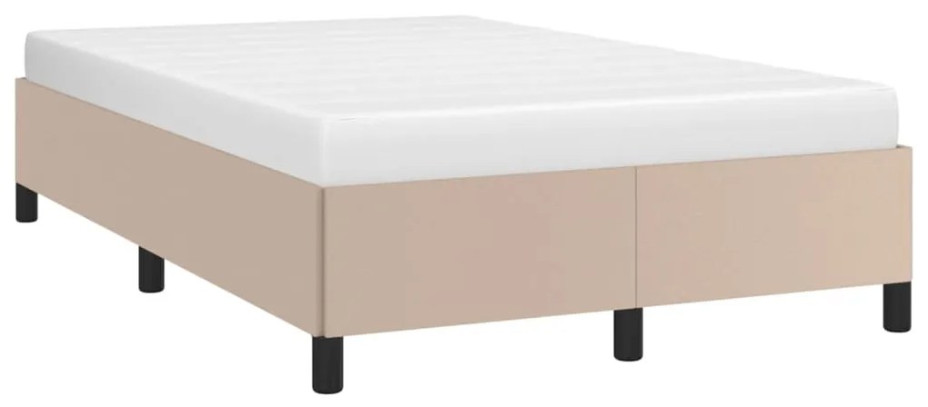 Estrutura de cama sem colchão 120x190cm couro artif. cappuccino