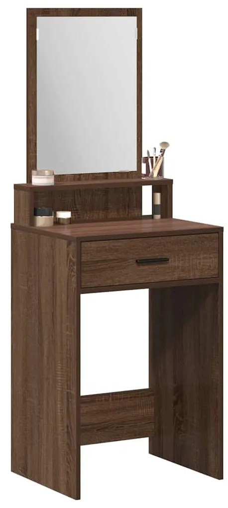 Mesa de Maquiagem vidaXL com Gavetas em Carvalho Castanho 50x41x140 cm