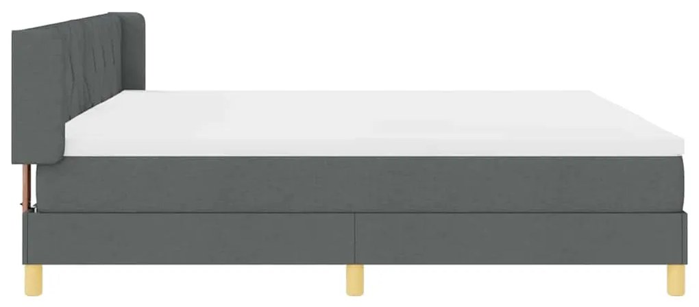 Cama Box com Colchão - Cinza Escuro 200 x 200 cm - Têxtil