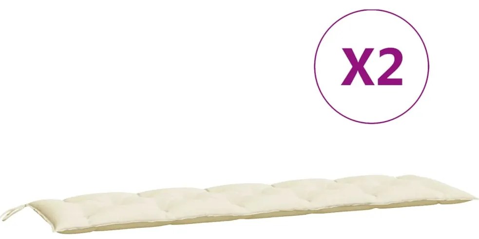 Almofadões banco jardim 2 pcs tecido oxford branco nata