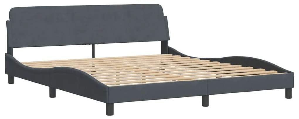 Estrutura de cama sem colchão 180x200 cm veludo cinzento-escuro