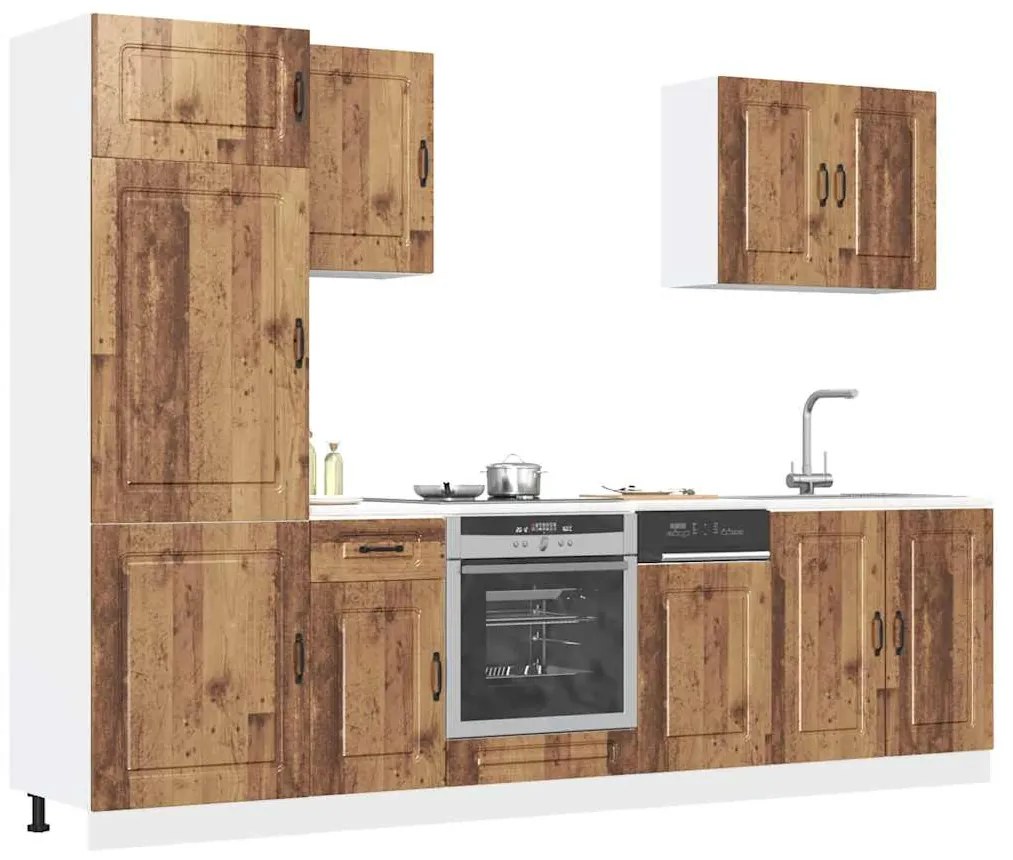 vidaXL 7 peças armário de cozinha conjunto Kalmar madeira velha