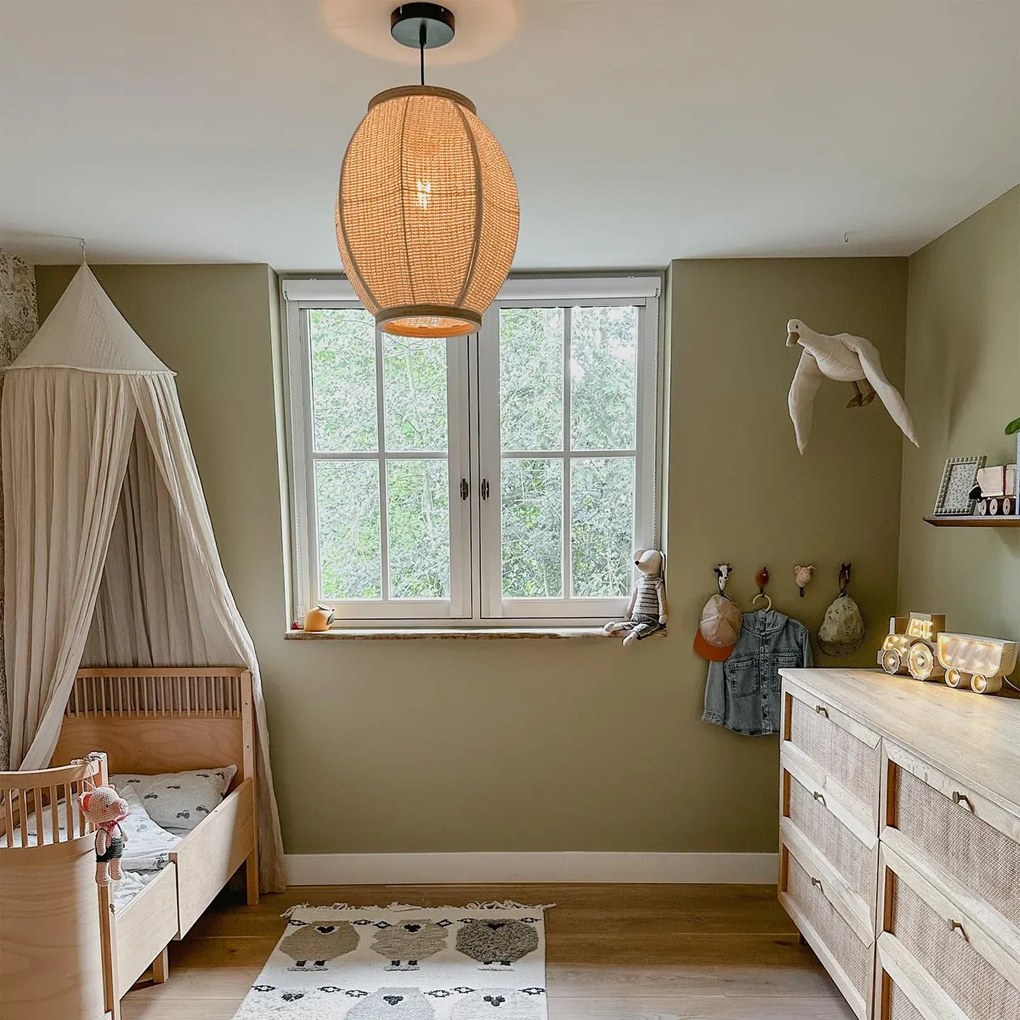 Candeeiro de suspensão oriental natural 35 cm - Rob