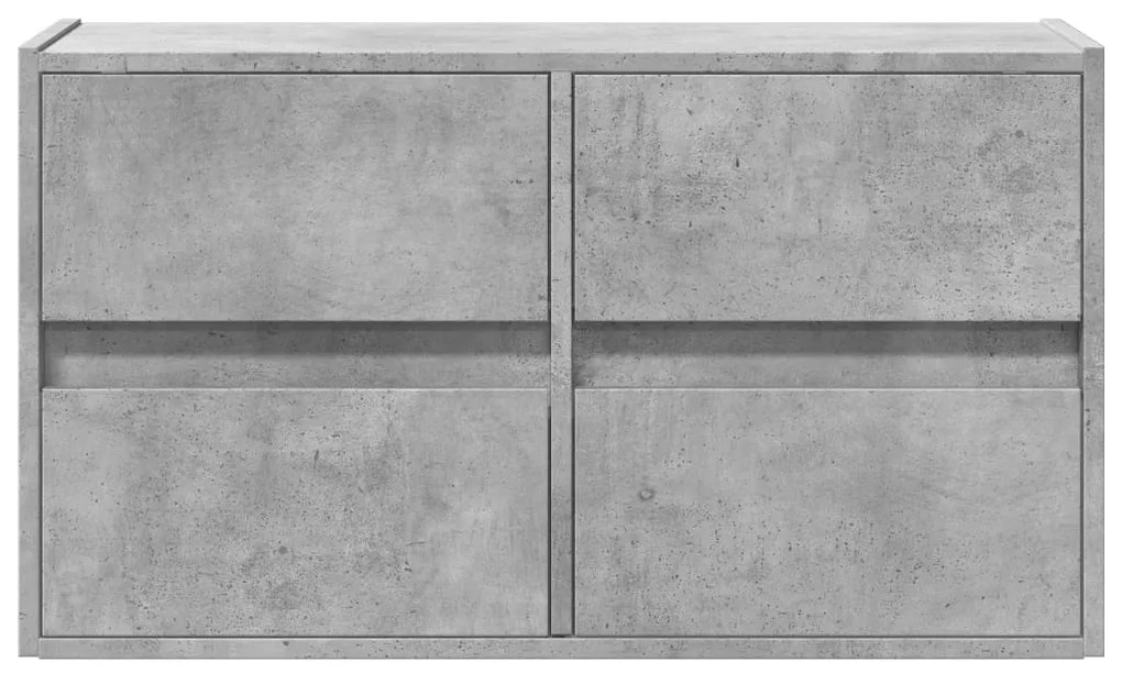 Móvel de parede p/ TV c/ luzes LED 80x31x45 cm cinzento cimento