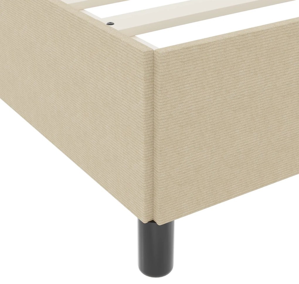 Estrutura de Cama Verde Claro Cinza 90x200 cm Tecido de Veludo Canelad