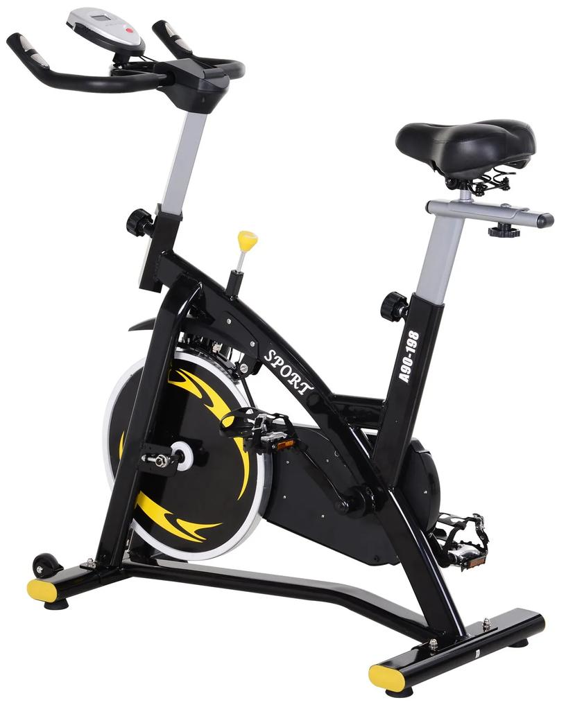 Bicicleta de exercício de giro profissional Bicicleta de fitness com tela LCD 47x120x104,5-117cm