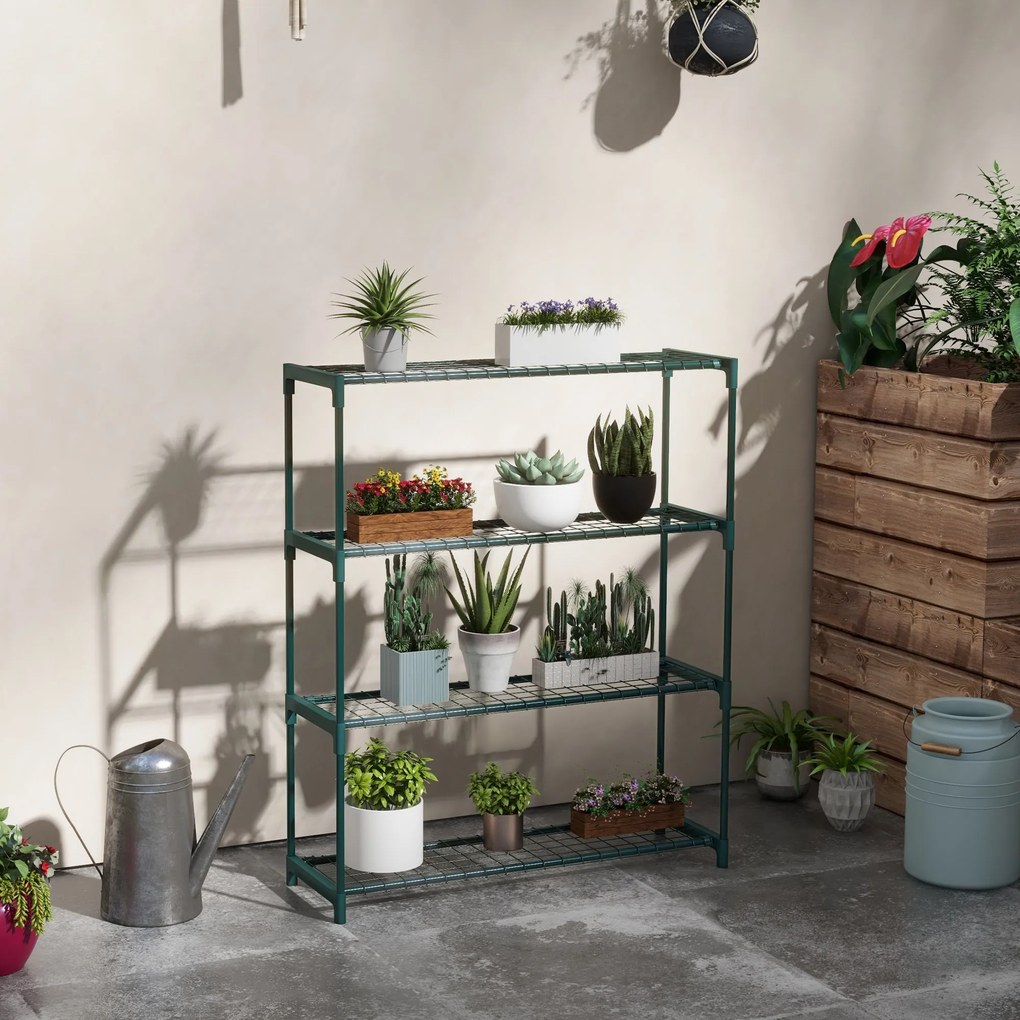Suporte para Vasos de Plantas em Aço – 89x28x107 cm | 4 Níveis para In