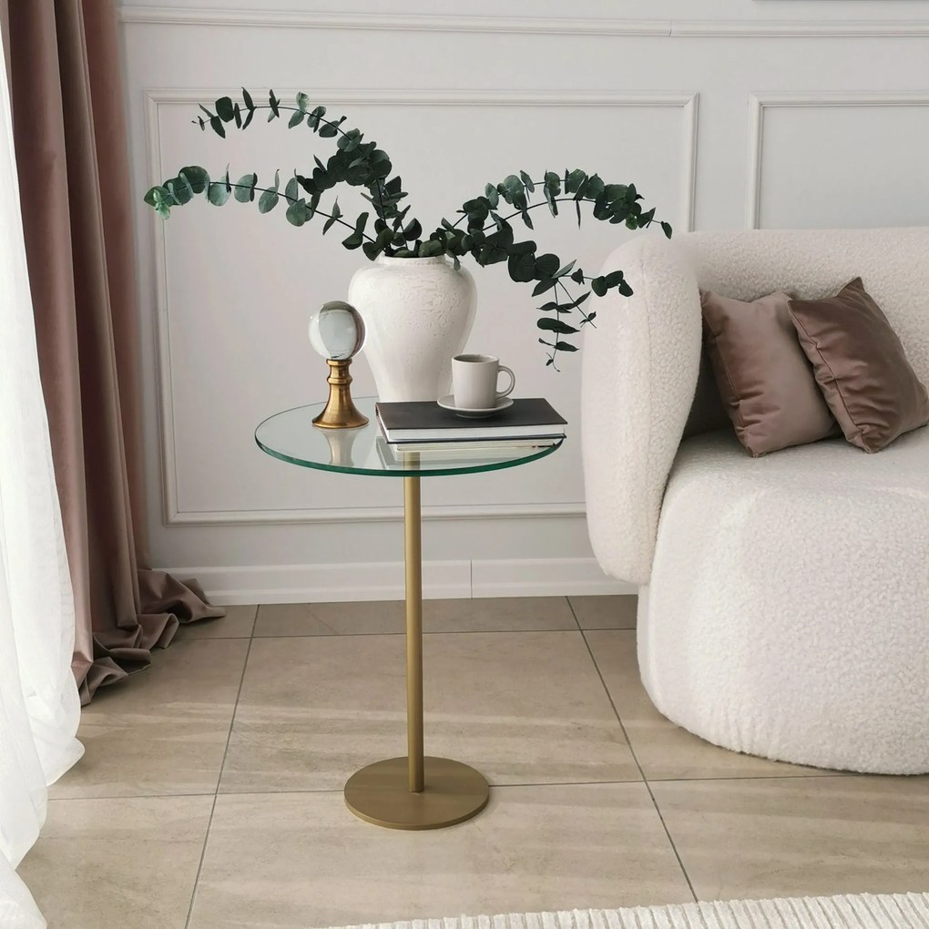 Mesa de Centro Social – Dourada – 40x50x40 cm