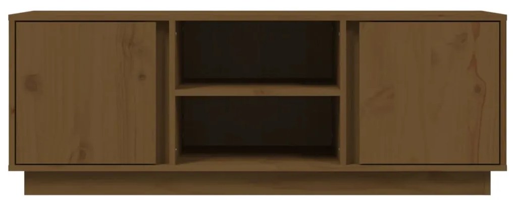 Móvel de TV 110x35x40,5 cm madeira de pinho maciça castanho mel