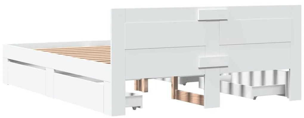 Estrutura cama c/ cabeceira 150x200 cm derivados madeira branco