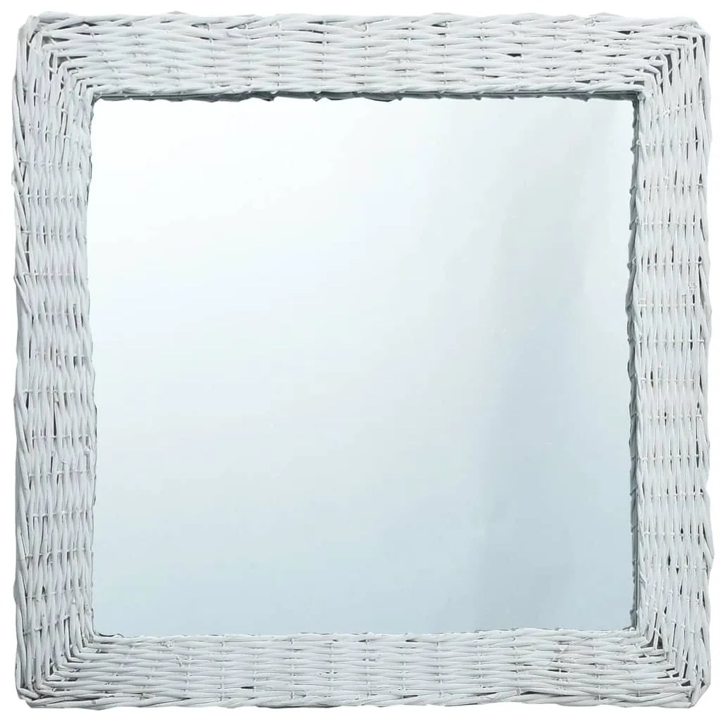 287634 vidaXL Espelho 60x60 cm vime branco