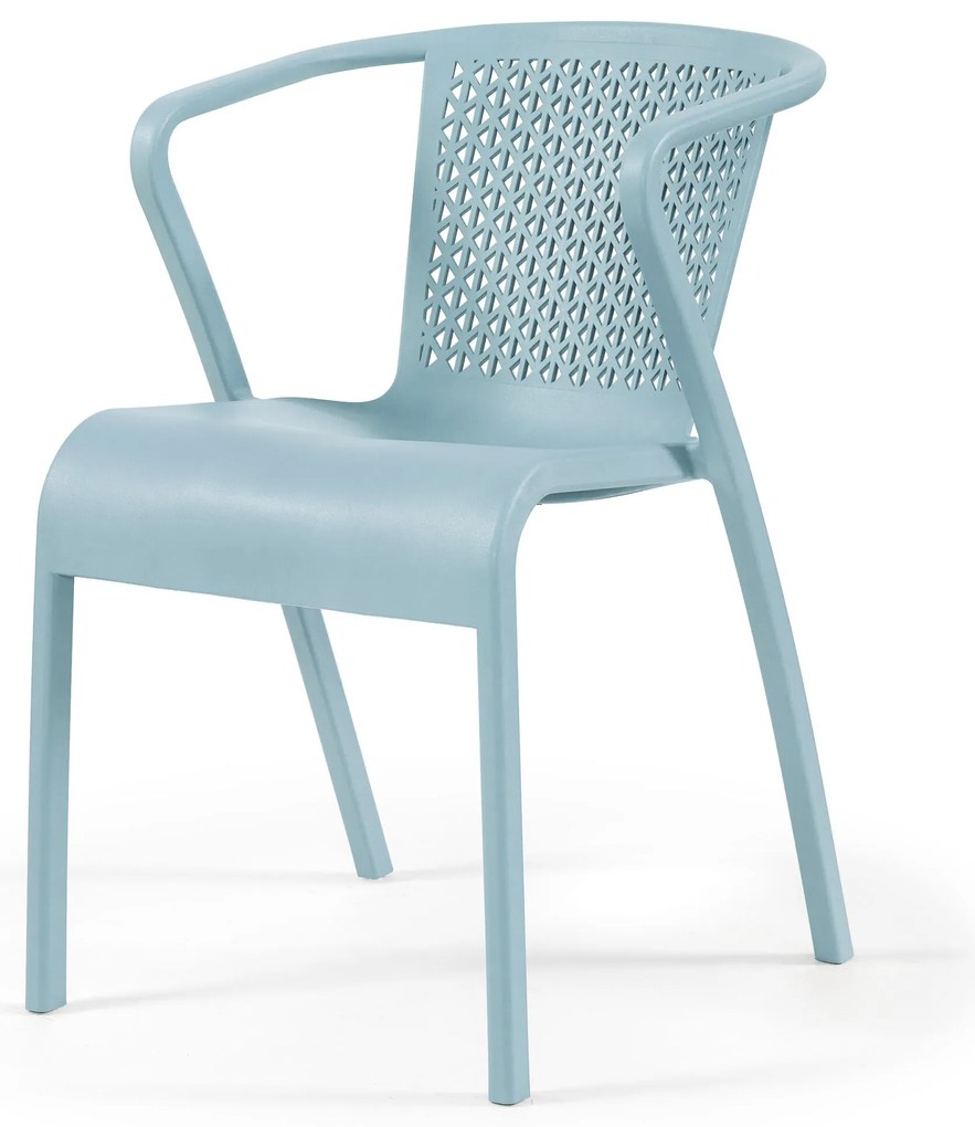 Cadeira tuga – Conjunto com 20 cadeiras de polipropileno com fibra de vidro. Cor Azul Pastel