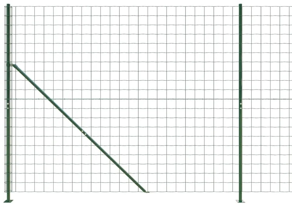 Cerca de malha de arame com flange 1,4x25 m verde