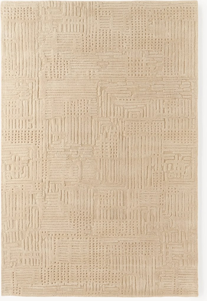 Tapete em lã artesanal com relevo Silas