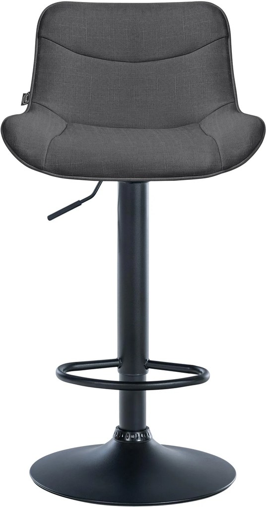 Banco alto em tecido com estrutura preta 85-106 x 49 x 51 cm cinzento escuro