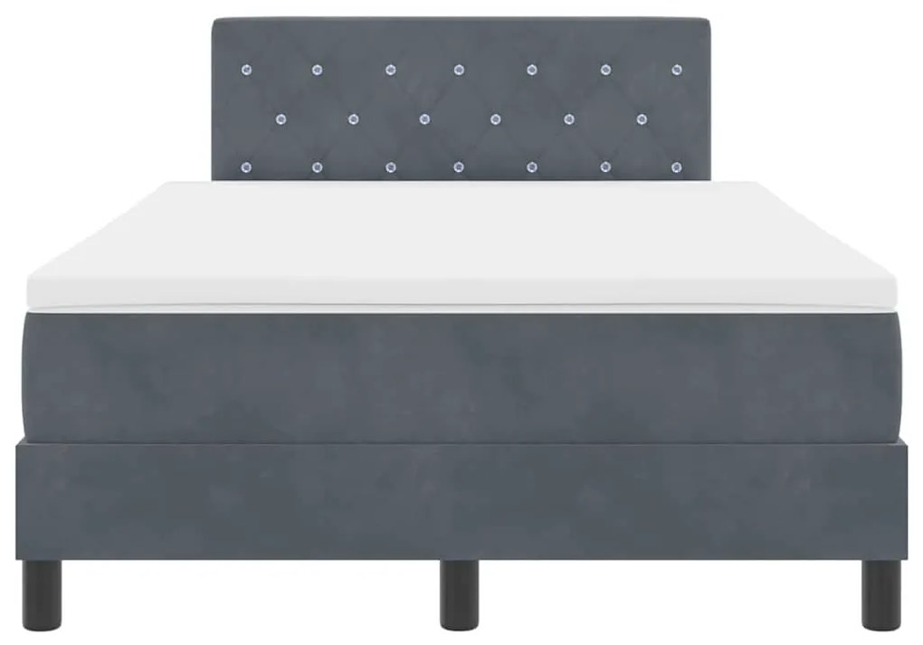 Cama Box com Colchão vidaXL Cinza Escuro 120x200 cm Veludo