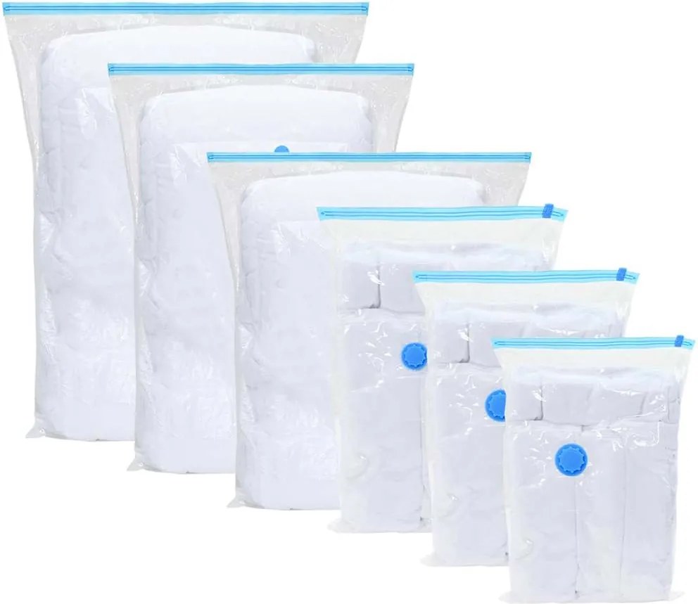 vidaXL Sacos de Armazenamento 20 pcs Transparente e Azul 100 x 80 cm