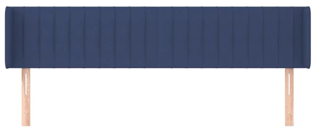 Cabeceira de cama c/ abas tecido 183x16x78/88 cm azul