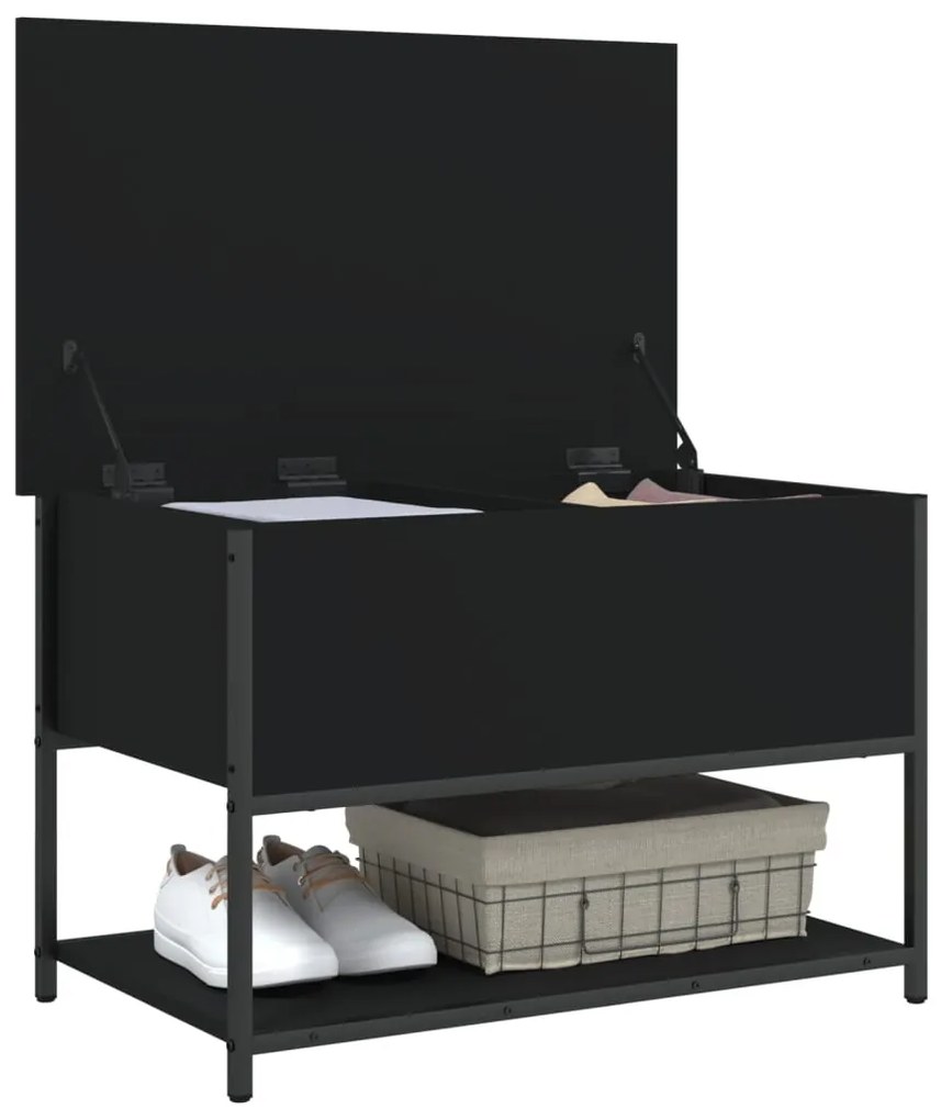 Banco de arrumação 70x42,5x47 cm derivados de madeira preto