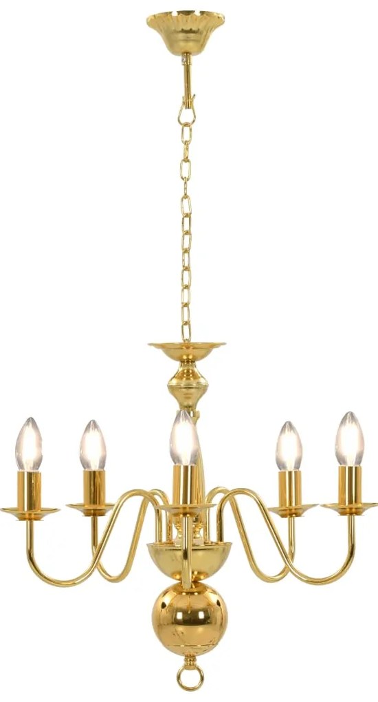 Lustre de 5 lâmpadas E14 dourado