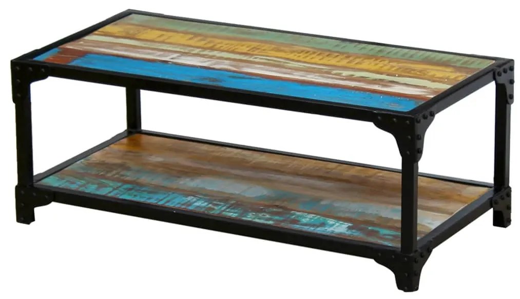 Mesa de centro sólida em madeira reciclada