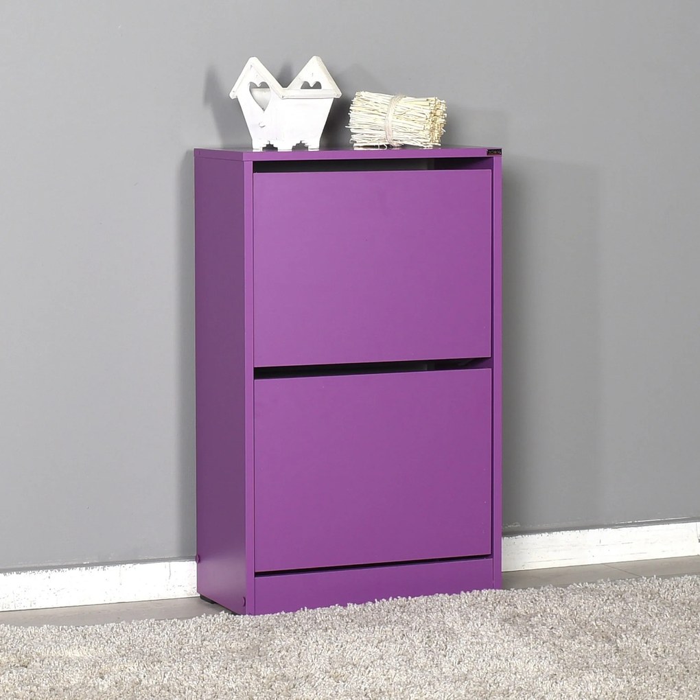 Sapateira "Vivid" - 51 x 84 x 26 cm - Roxo - Design Moderno