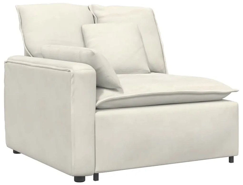 Sofá modular com almofadas creme