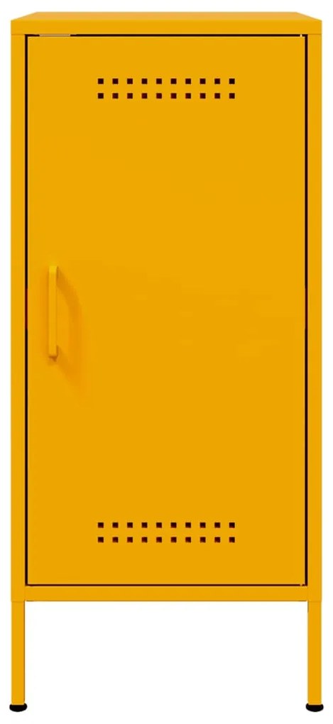 Aparadores 2 pcs 36x39x79 cm aço amarelo mostarda