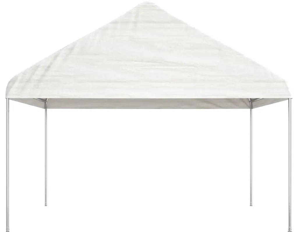 Gazebo com telhado 8,92x4,08x3,22 m polietileno branco