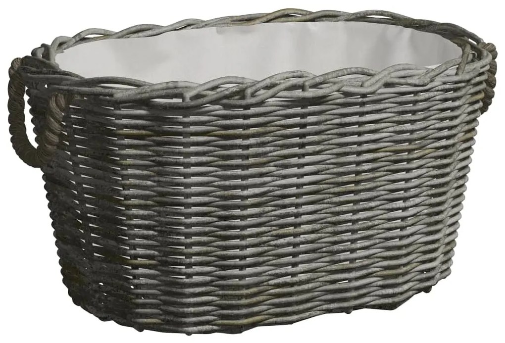 286985 vidaXL Cesto para lenha com pegas 60x40x28 cm salgueiro cinzento