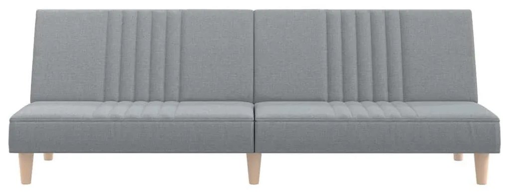 Sofá-cama tecido cinzento-claro