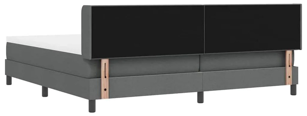 Cama Box Cinza Escuro com Colchão, 200x200 cm, Tecido