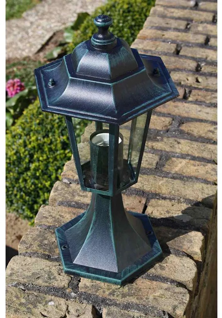 Candeeiros de jardim 2 pcs alumínio verde-escuro e preto