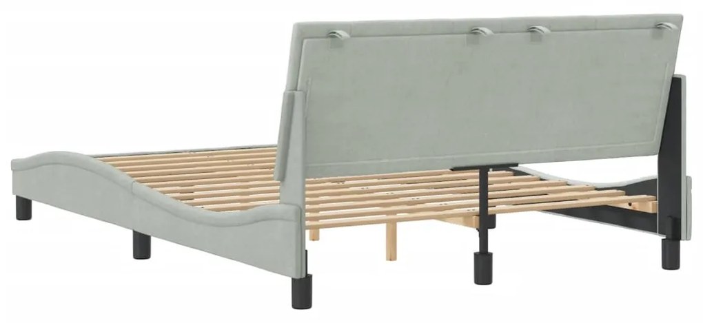 Estrutura de cama sem colchão 140x200 cm veludo cinzento-claro