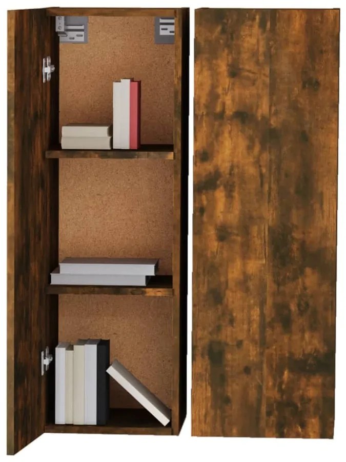 Móveis de TV 2 pcs 30,5x30x90 cm madeira cor carvalho fumado