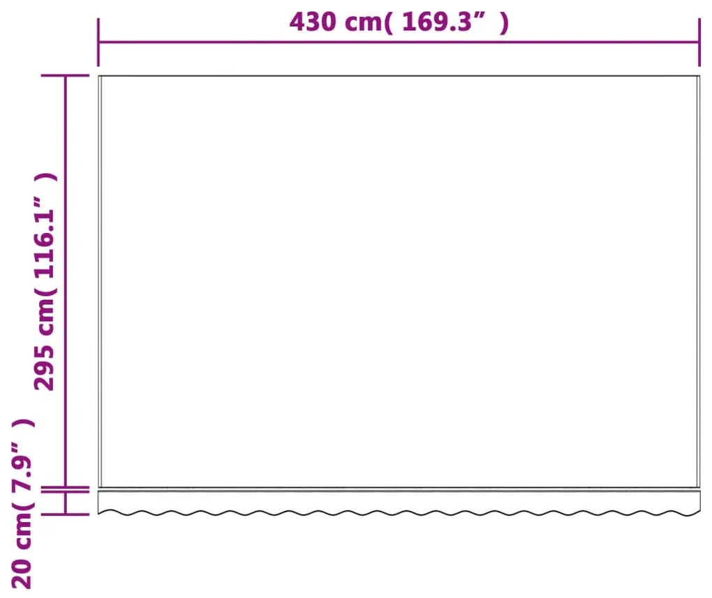 Tecido de substituição p/ toldo 4,5x3 m riscas vermelho/branco