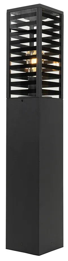 Candeeiro de pé moderno para exterior preto 80 cm IP44 - Reims