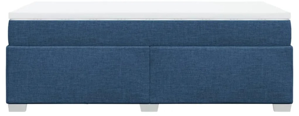 Cama com molas/colchão 80x200 cm tecido azul