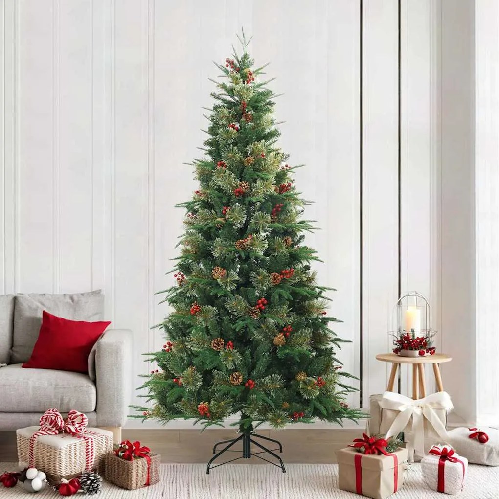 vidaXL Árvore de Natal Articulada Artificial com suporte Verde 240 cm