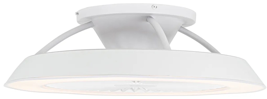 Ventilador de teto inteligente branco com LED com controle remoto - Deniz Moderno